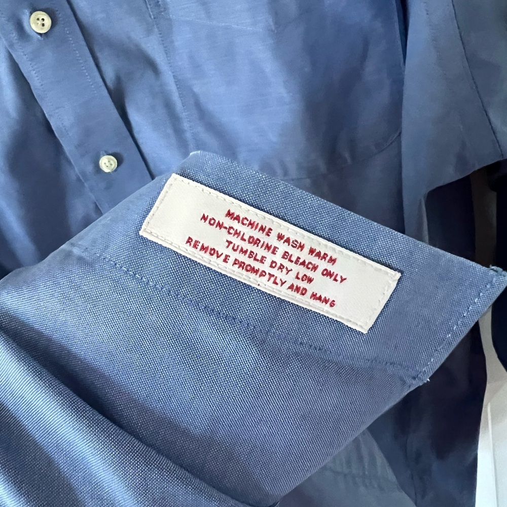 Brooks Brothers Vintage Early 2000s Blue Traditional Fit Non Iron OCBD 17 1/2-33 - Picture 5 of 8